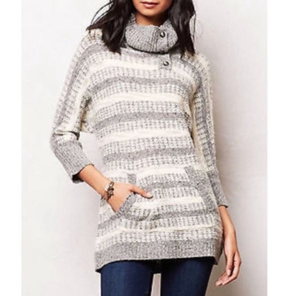 Change of the Moon Glissando Sweater Gray & Ivory Tunic - Picture 1 of 5